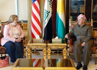 سەرۆك بارزانی پێشوازیێ ل هاریكارا وەزیرێ دەرڤەیێ ئەمریكا دكەت