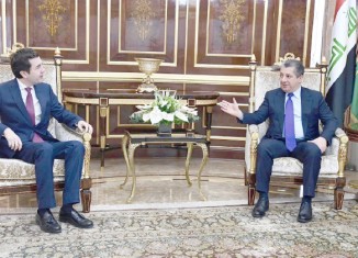 سەرۆكێ حوكمەتا هەرێمێ پێشوازیێ ل قونسلێ نوو یێ یۆنانێ ل هەولێرێ دكەت