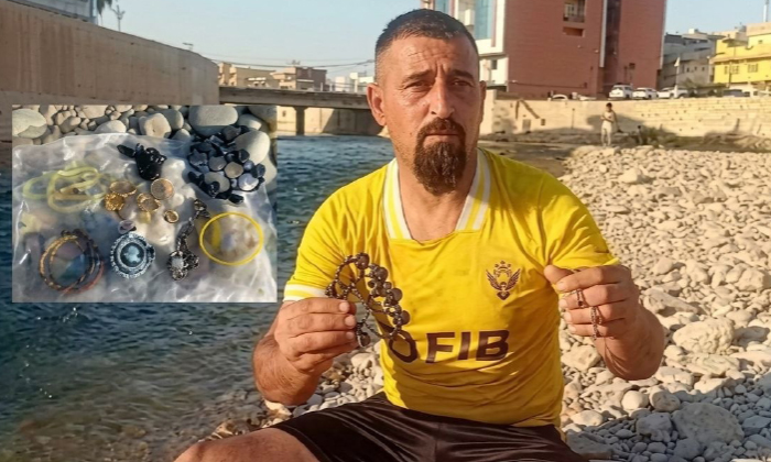 گەنجەکێ زاخۆ ٢٥ سالە کەلوپەلان ژ بنێ ئاڤا خابویری دئینیتە دەر