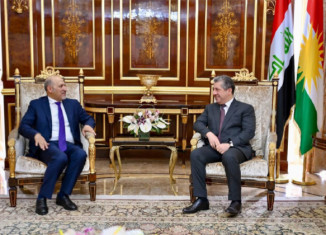 مەسرور بارزانی و ئەحمەد ئەلجەربا پێشهاتێن سووریایێ گەنگەشە كرن